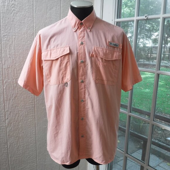 Columbia Coral Color PFG Performance Fishing Gear Omni-Shade Coral Color Shirt - Picture 4 of 7